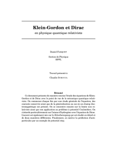 Klein-Gordon et Dirac