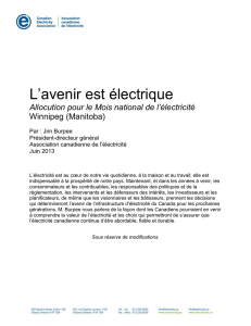 L`avenir est électrique - Canadian Electricity Association