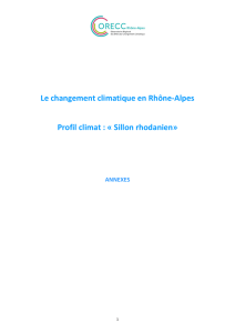Le changement climatique en Rhône-Alpes Profil climat : « Sillon