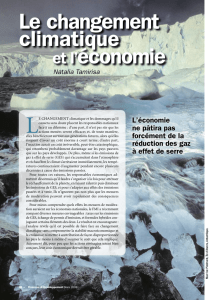 Le changement climatique et l`économie