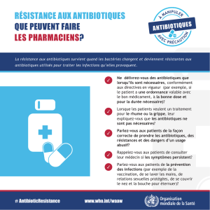 résistance aux antibiotiques que peuvent faire les pharmaciens?