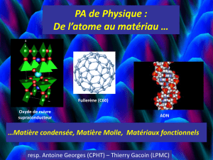 Du Matériau à la fonction: Sciences des Matériaux et Surfaces Actives