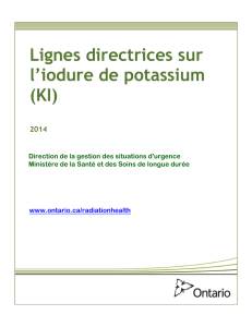Lignes directrices sur l`iodure de potassium (KI)
