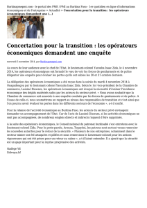 Concertation pour la transition : les opérateurs économiques