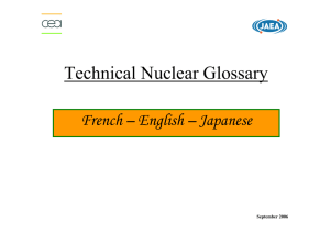 Technical Nuclear Glossary - CEA-JAEA Collaboration Web-site