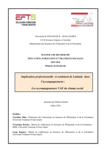 Implication professionnelle et sentiment de Latitude dans l