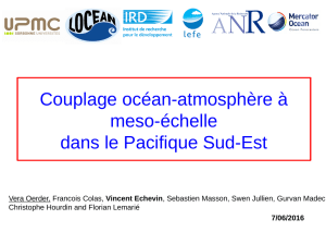 Couplage océan-atmosphère à meso-échelle dans le Pacifique Sud