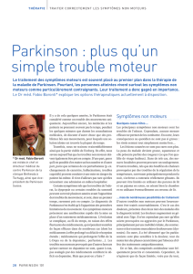 Parkinson : plus qu`un simple trouble moteur