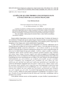 LE RÔLE DE QUATRE PHOBIES LINGUISTIQUES DANS L