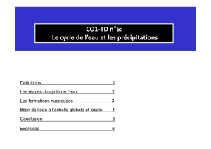 CO1-TD nTDn°6: Le cycle de l`eau et les précipitations y p p y p p