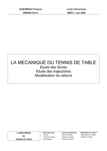 la mecanique du tennis de table
