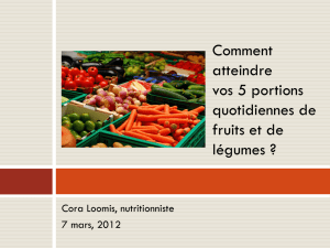 Les fruits et légumes