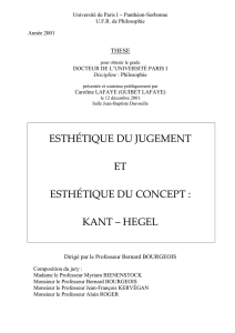 Esthétique du jugement et esthétique du concept : Kant