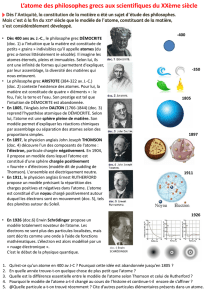 L`atome des philosophes grecs aux scientifiques du XXème siècle