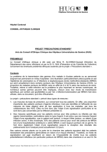 Précautions standard au sein des HUG (VigiGerm)
