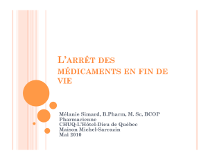 l`arrêt des médicaments en fin de vie - Palli