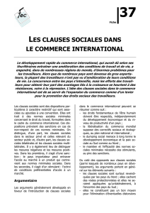 les clauses sociales dans le commerce international