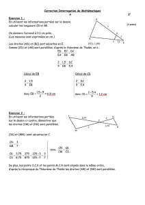Correction Interrogation de Mathématiques A 3e Exercice 1 : En