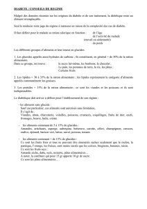 diabete / conseils de regime