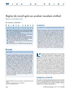 Reprise du travail après un accident vasculaire cérébral