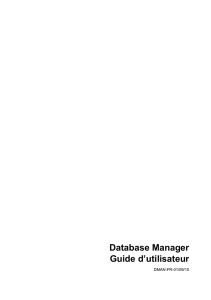 Database Manager Guide d`utilisateur