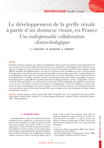 Le développement de la greffe rénale à partir d`un donneur vivant