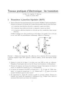 Travaux pratiques d`électronique : les transistors