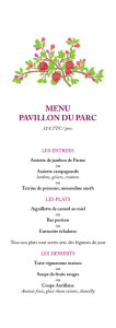 menu pavillon du parc