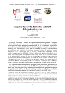 Inégalités et pauvreté, de Pareto à Galbraith