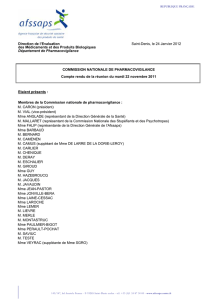 Compte rendu de la réunion du 22 novembre 2011