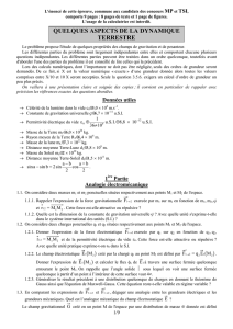 QUELQUES ASPECTS DE LA DYNAMIQUE TERRESTRE