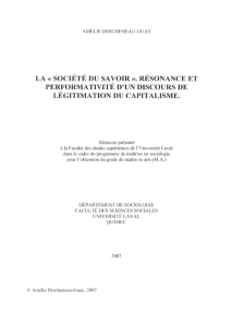 la « société du savoir ». - Collection mémoires et thèses électroniques
