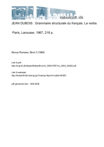 JEAN DUBOIS : Grammaire structurale du français. Le verbe. Paris