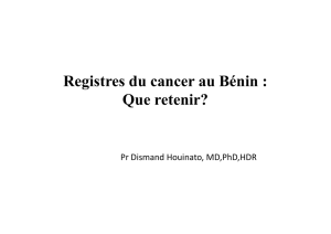 Registres du cancer au Bénin - Ministère de la Santé du Bénin