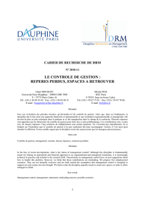 le contrle de gestion - Dauphine Recherches en Management