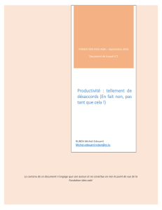 Productivité : tellement de désaccords (En fait non, pas tant que cela !)