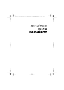 AIDE-MÉMOIRE SCIENCE DES MATÉRIAUX