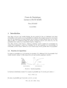 Cours de Statistique Licence 2-S4 SI-MASS