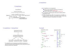 Compilation Compilateur Compilateur / interpréteur Exemple