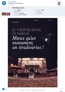 Le Théâtre Royal de Namur, Mieux qu`un