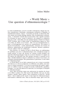 World Music » Une question d`ethnomusicologie