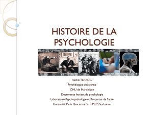 HISTOIRE DE LA PSYCHOLOGIE