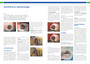 Anesthésie en ophtalmologie