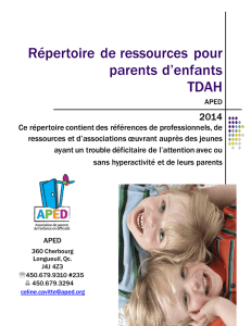Répertoire de ressources pour parents d`enfants TDAH