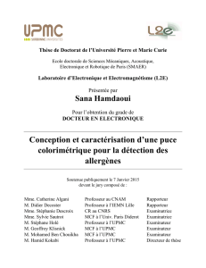 Conception et caractérisation d`une puce colorimétrique pour la