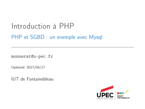 php/mysql - IUT de Sénart/Fontainebleau