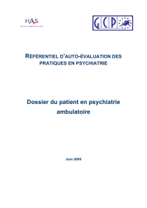 Dossier du patient en psychiatrie ambulatoire