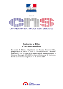 Contrat de la filière « La communication