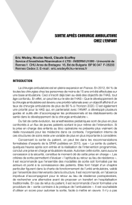 sortie après chirurgie ambulatoire chez l`enfant