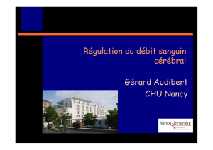 Régulation du débit sanguin cérébral Gérard Audibert CHU Nancy